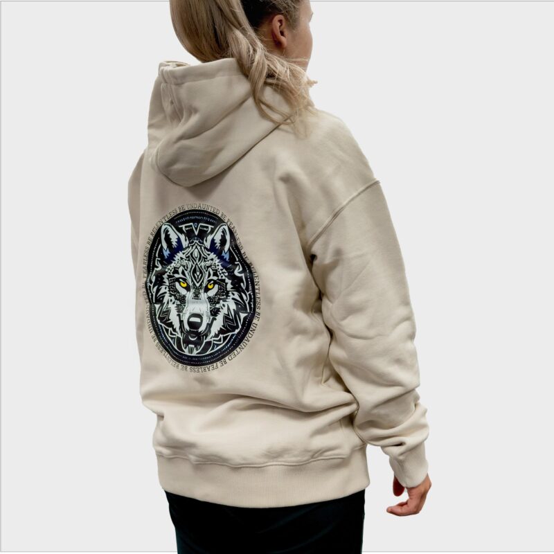 UNDTD Wolf LooseFit huppari - Sand (unisex) - Image 3