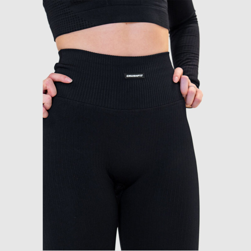 CRUSHFIT Ribbed Tights naisten trikoot - Musta - Image 3